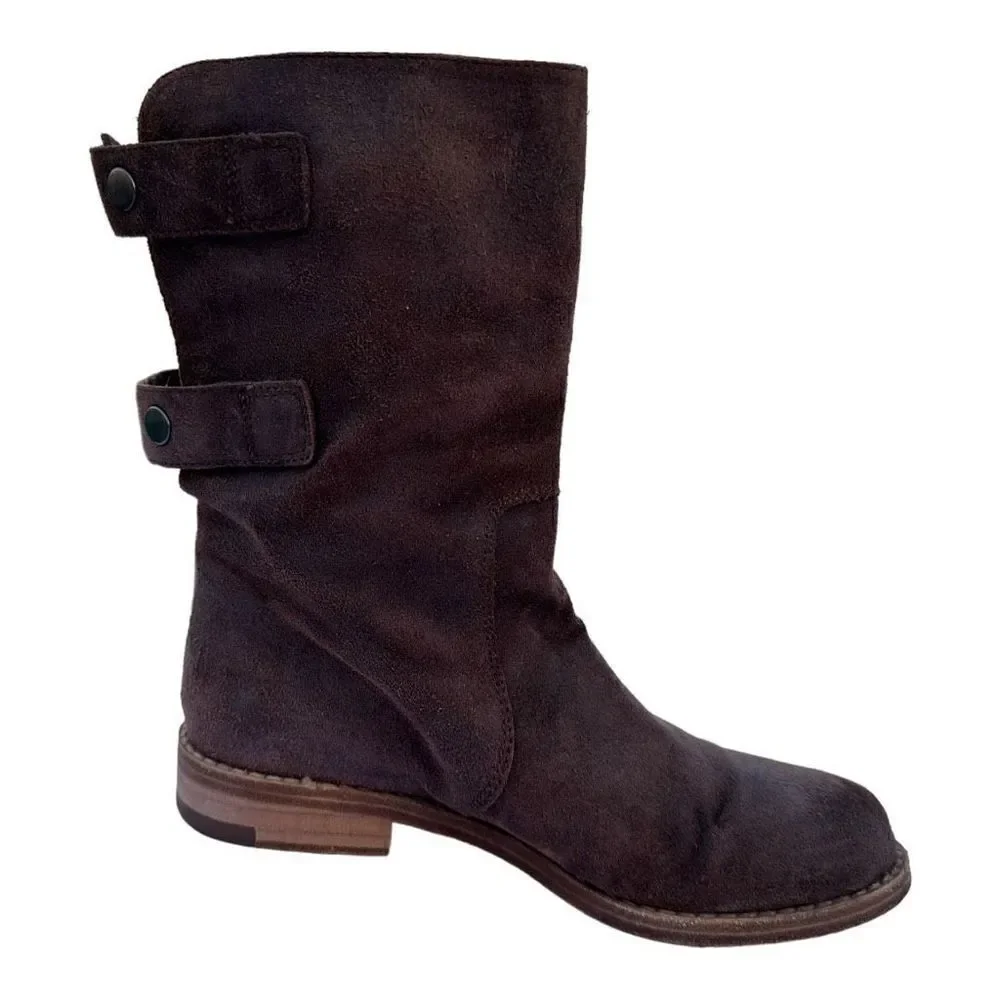 Eileen fisher all leather snap back convertible boots women’s size 5 brown